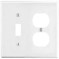 Hubbell 2-Gang Mid-Sized Combination Nylon Wall Plate (25-Pack) (White)