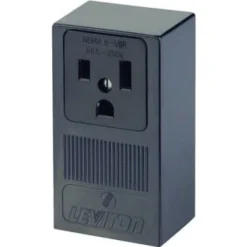 Leviton 50 Amp Double Pole Single Outlet Black