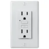 Faith 15a 125v Gfci Dplx Outlt W/ Indicator Lt & Wall Plate, White Package Of 10