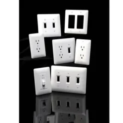 Taymac Masque 1-Gang Plastic Decorator Wall Plate Toggle Cover (5-Pack) (White) -Generic Luxor Shop 328072 w DetailedProductView11 Lg