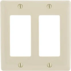 Hubbell 2-Gang Polycarbonate Mid-Size Wall Plate (25-Pack) (Ivory)