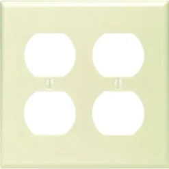 Hubbell 2-Gang Plastic Receptacle Wall Plate (25-Pack) (Ivory)