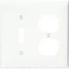 Hubbell 2-Gang Toggle Receptacle Nylon Wall Plate (25-Pack) (White)