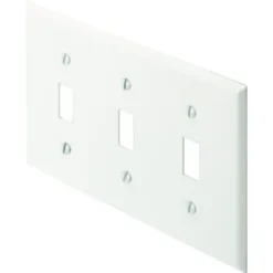 Titan3 3-Gang Metal Toggle Wall Plate (10-Pack) (White)