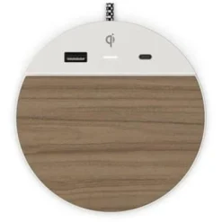 Nonstop White Housing Walnut Wood Grain Laminate Charging Pad