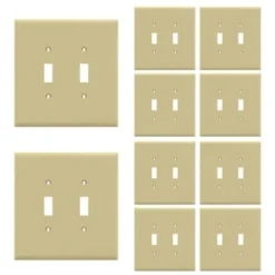 Maintenance Warehouse® 2-Gang Jumbo Wall Plate (10-Pack) (Ivory) -Generic Luxor Shop 336030 v CompositeImage BUS Lg