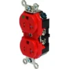 Hubbell® 20a 125 Volt Hospital-Grade Duplex Standard Outlet (Red)
