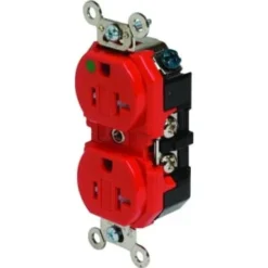 Hubbell® 20a 125 Volt Hospital-Grade Duplex Standard Outlet (Red)