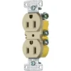 Hubbell® 15 Amp 125 Volt Self-Grounding Residential Straight Blade Duplex Standard Outlet (10-Pack) (Ivory)