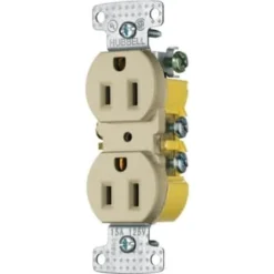 Hubbell® 15 Amp 125 Volt Self-Grounding Residential Straight Blade Duplex Standard Outlet (10-Pack) (Ivory)
