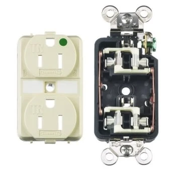 Hubbell® 15 Amp 125 Volt Duplex Straight Blade Standard Outlet (Ivory) 3 Hubbell® 15 Amp 125 Volt Duplex Straight Blade Standard Outlet (Ivory) - Image 3