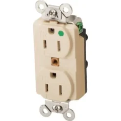 Hubbell® 15 Amp 125 Volt Duplex Straight Blade Standard Outlet (Ivory)