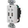 Hubbell® 20 Amp 125 Volt Decorator Duplex Standard Outlet (White)