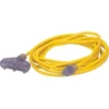 Prime Wire & Cable® Sjtw 50 Ft 15 Amp Outdoor Triple-Tap Power Extension Cord (Yellow)