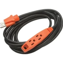 Prime Wire & Cable® Sjtw 15 Ft 15 Amp Indoor/outdoor Power Extension Cord (Black/orange)