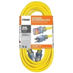 Prime Wire & Cable® Sjtw 25 Ft 15 Amp 12/3-Gauge Outdoor Power Extension Cord (Yellow) -Generic Luxor Shop 502575 InthePackageView UNI Lg