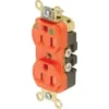 Hubbell® 20 Amp 125 Volt Hospital-Grade Isolated Ground Duplex Standard Outlet (Orange)