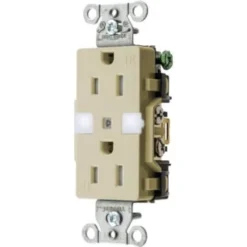 Hubbell® 15 Amp 125 Volt Grounding Decorator Standard Outlet (Ivory)