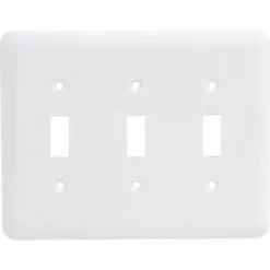 Titan3 3-Gang 3-Toggle Metal Wall Plate (10-Pack) (White)