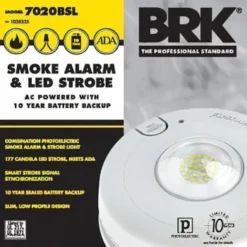 Brk® First Alert® Hardwired Led Strobe Smoke Alarm W/ 10 Year Battery Backup -Generic Luxor Shop 837493 InthePackageView UNI Lg