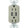 Legrand® Radiant 15 Amp Duplex Standard Outlet W/ Usb Ports (Nickel)