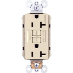 Legrand® Plugtail® 20 Amp Single Pole Gfci Duplex Receptacle, Self Test, Ivory