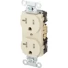 Hubbell® 20 Amp 125 Volt Commercial Duplex Standard Outlet (Ivory)