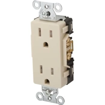 Hubbell® 15 Amp Commercial Straight Blade Duplex Standard Outlet (Ivory) 1 Hubbell® 15 Amp Commercial Straight Blade Duplex Standard Outlet (Ivory)