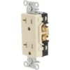 Hubbell® 20 Amp 125 Volt 3-Wire Grounding Straight Blade Duplex Standard Outlet (Ivory)