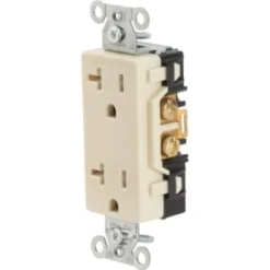 Hubbell® 20 Amp 125 Volt 3-Wire Grounding Straight Blade Duplex Standard Outlet (Ivory)