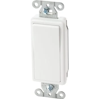 Hubbell-Pro 15 Amp 120/277 Vac 2-Position Decorator Switch (White) 1 Hubbell-Pro 15 Amp 120/277 Vac 2-Position Decorator Switch (White)