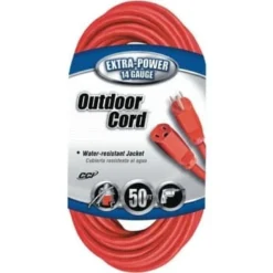 Southwire 50 Ft 14/3 Sjtw Outdoor Medium-Duty Extension Cord, Red